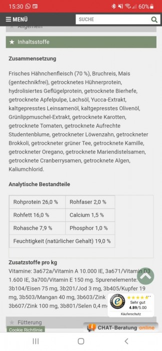 Da steht kaltgepresst Leinsamenöl und Olivenöl? Das hätte mich unsicher gemacht